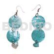 Dangling double round 25mm aqua