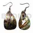 Dangling 30mmx25mm paua abalone teardrop