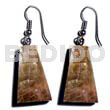 Dangling 25mmx15mm pyramid laminated brownlip