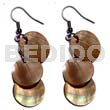 Dangling 3pcs. round 15mm brownlip