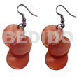 Dangling 3pcs. round 15mm orange