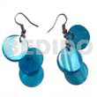 Dangling 3pcs. round 15mm ocean