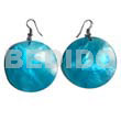 Dangling 30mm aqua blue round