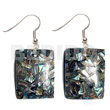 Dangling 25mmx20mm rectangular paua shells