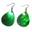 Dangling "35mmx30mm" green kabibe shellteardrop