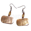 Dangling 20mmx15mm rectangular brownlip shell