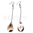 Dangling 20mmx17mm teardrop brownlip tiger