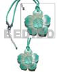 Graduated aquamarine hammershell flower pendant