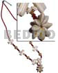 Red glass beads white