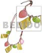 Dangling multicolred shell pendant on