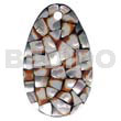 60mmx40mm teardrop laminated cowrie tiger