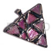 Triangle 50mm glistening pink abalone