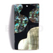 55mmx27mm laminated rectangular paua blacklip shell