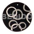 Round black 50mm capiz shell