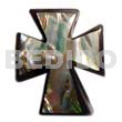 Paua abalone 40mm cross pendant