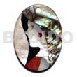 Shell inlaid oval lady