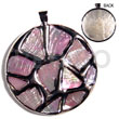 50mm round glistening pink abalone