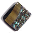 35mmx30mm laminated rectangular paua blacklip shell