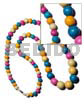 Multicolored graduated natural wood beads