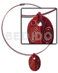 Coated red cable wire handpainted