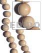 Natural white round wood beads