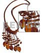 Dangling oval horn amber on
