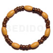 Elastic wood and coco bracelet