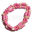 2 rows pink wood tube