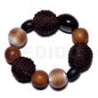 Elastic bracelet wrapped wood