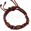 Tube wood beads in macrame