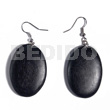 Dangling oval 38mmx27mm natural wood