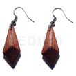 Dangling 30mmx13mm wooden earrings