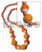 Graduated wrapped wood beads and
