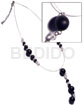 Graduated black tassled wood beads