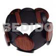 Elastic overlapping round wood bangle