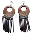 Dangling 50mm round natural black