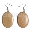 Dangling oval 38mmx27mm natural wood