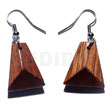 Dangling 20mmx17mm wooden earrings