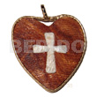 60mm textured heart bayong wood