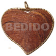 65x75mm textured heart bayong wood