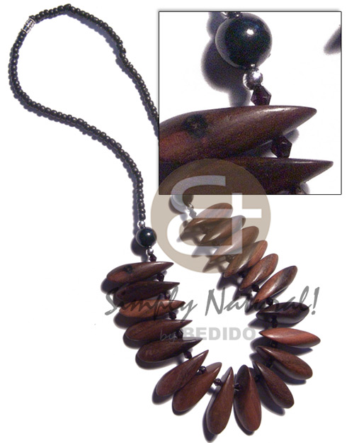 slidecut topdrill camagong tiger hardwood choker on 2-3mm black coco Pokalet  / 17in / barrel lock - Home